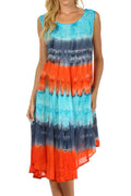 Sakkas Desert Sun Caftan Dress / Cover Up#color_Turquoise/Navy