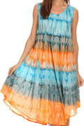 Sakkas Desert Sun Caftan Dress / Cover Up#color_Turquoise/Orange