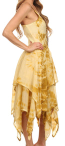 Sakkas Annabella Corset Bodice Handkerchief Hem Dress