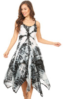 Sakkas Annabella Corset Bodice Handkerchief Hem Dress