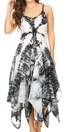 Sakkas Annabella Corset Bodice Handkerchief Hem Dress