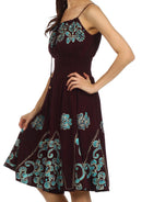 Sakkas Dharini Batik Smocked Empire Waist Dress