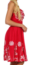 Sakkas Dharini Batik Smocked Empire Waist Dress