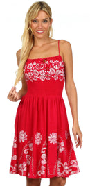 Sakkas Dharini Batik Smocked Empire Waist Dress