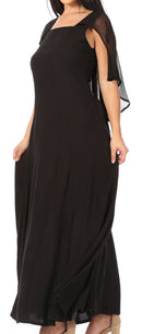 Sakkas Niam Women's Maxi Capelet Long Dress Celtic Medieval Renaissance Adjustable