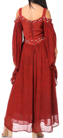 Sakkas Roisin Women's Medieval Celtic Renaissance Long Sleeve Costume Dress