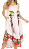 Sakkas Urbi Women's Casual African Print Beach Sleeveless Cover-up Caftan Dress#color_Print10