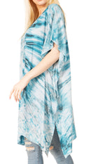 Sakkas Marcy Women's Caftan Top Tunic Dress V neck Loose Summer Boho Swing Coverup