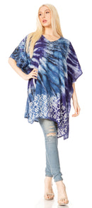 Sakkas Marcy Women's Caftan Top Tunic Dress V neck Loose Summer Boho Swing Coverup