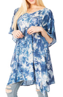Sakkas Marcy Women's Caftan Top Tunic Dress V neck Loose Summer Boho Swing Coverup