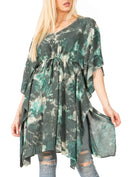 Sakkas Marcy Women's Caftan Top Tunic Dress V neck Loose Summer Boho Swing Coverup