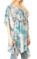 Sakkas Marcy Women's Caftan Top Tunic Dress V neck Loose Summer Boho Swing Coverup