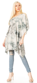 Sakkas Marcy Women's Caftan Top Tunic Dress V neck Loose Summer Boho Swing Coverup
