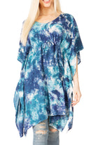 Sakkas Marcy Women's Caftan Top Tunic Dress V neck Loose Summer Boho Swing Coverup