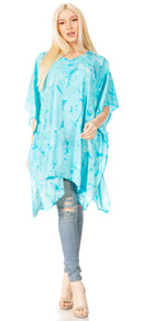 Sakkas Marcy Women's Caftan Top Tunic Dress V neck Loose Summer Boho Swing Coverup