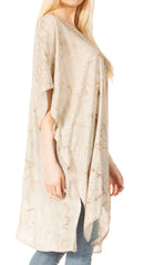 Sakkas Marcy Women's Caftan Top Tunic Dress V neck Loose Summer Boho Swing Coverup