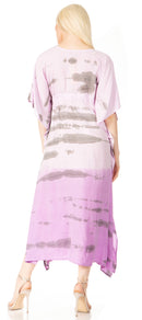 Sakkas Maitte Women's V neck Caftan Dress Cover-up Beach Print Kaftan Long Boho
