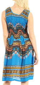 Sakkas Darcia Women's Casual Summer Cocktail Elastic Stretchy Dashiki Print Dress