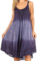 Sakkas Irina Women's Midi Corset Summer Casual Spaghetti Strap Dress Flared Light#color_2368-Purple