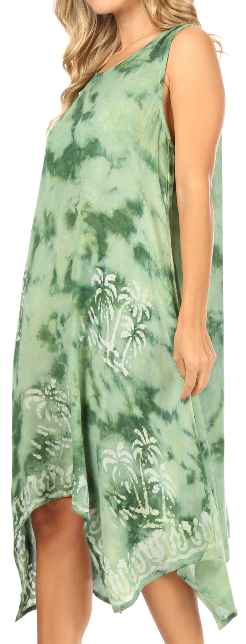 Sakkas Tinna Women's Casual Sleeveless Tank Flare Midi Boho Print Dress Cover-up
