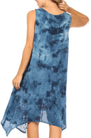 Sakkas Tinna Women's Casual Sleeveless Tank Flare Midi Boho Print Dress Cover-up