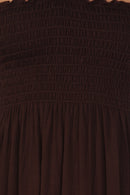 Sakkas Soft Jersey Feel Solid Color Smocked Bodice String Halter Long Dress