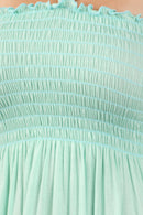 Sakkas Soft Jersey Feel Solid Color Smocked Bodice String Halter Long Dress