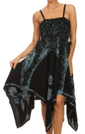 Sakkas Amara Batik Handkerchief Hem Dress#color_Black/Sky