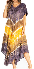 Sakkas Viveka Embroidered Caftan Dress#color_18-Violet