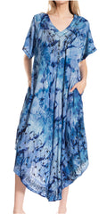 Sakkas Viveka Embroidered Caftan Dress#color_3-DustyBlue