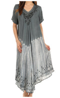 Sakkas Viveka Embroidered Caftan Dress#color_Grey