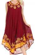 Sakkas Sundari Caftan Tank Dress / Cover Up#color_Chocolate/Gold