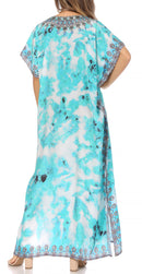 Sakkas Vicky Women's Casual Long Print Short Sleeve Petit Beach Maxi Caftan Dress