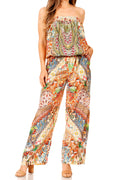 Sakkas Venus Women's Loose Sleeveless Floral Print Boho Casual Summer w/Pockets#color_507