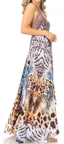 Sakkas Lizi Womens Maxi High-low Halter Handkerchief Long Dress Beach Party