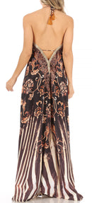 Sakkas Lizi Womens Maxi High-low Halter Handkerchief Long Dress Beach Party