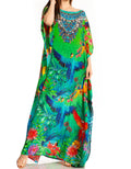 Sakkas Jabari Women's Maxi Short Sleeve Long Beach Kaftan Dress Boho Loose Gown#color_461