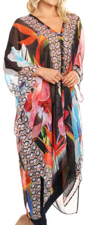Sakkas Livi Women's V Neck Beach Dress Cover up Caftan Top Loose with Rhinestone
