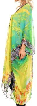 Sakkas Livi Women's V Neck Beach Dress Cover up Caftan Top Loose with Rhinestone