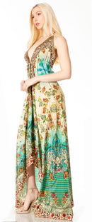 Sakkas Lizi 2 Women's Maxi High-Low Halter Handkerchief Dress Beach Party Vacation