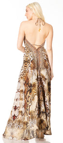 Sakkas Lizi 2 Women's Maxi High-Low Halter Handkerchief Dress Beach Party Vacation