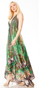 Sakkas Lizi 2 Women's Maxi High-Low Halter Handkerchief Dress Beach Party Vacation