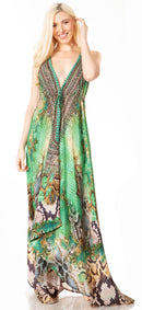 Sakkas Lizi 2 Women's Maxi High-Low Halter Handkerchief Dress Beach Party Vacation