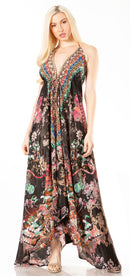 Sakkas Lizi 2 Women's Maxi High-Low Halter Handkerchief Dress Beach Party Vacation