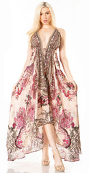 Sakkas Lizi 2 Women's Maxi High-Low Halter Handkerchief Dress Beach Party Vacation