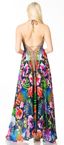 Sakkas Lizi 2 Women's Maxi High-Low Halter Handkerchief Dress Beach Party Vacation