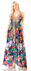 Sakkas Lizi 2 Women's Maxi High-Low Halter Handkerchief Dress Beach Party Vacation