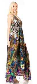 Sakkas Lizi 2 Women's Maxi High-Low Halter Handkerchief Dress Beach Party Vacation