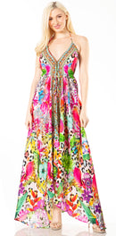 Sakkas Lizi 2 Women's Maxi High-Low Halter Handkerchief Dress Beach Party Vacation