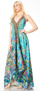 Sakkas Lizi 2 Women's Maxi High-Low Halter Handkerchief Dress Beach Party Vacation